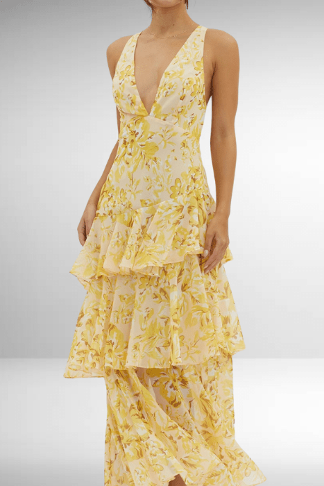 Aurielle Tiered Chiffon Maxi Dress product image 15