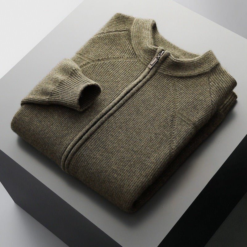 AUSTIN WOOLEN CARDIGAN (Olive Green XS) - | Zavonix