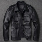 Authentic Bovine Leather Coat - Genuine Durable Leather Jacket (Black XS) - Jacket | Zavonix