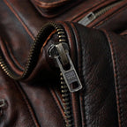 Authentic Bovine Leather Coat - Genuine Durable Leather Jacket (Brown XS) - Jacket | Zavonix