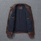 Authentic Bovine Leather Coat - Genuine Durable Leather Jacket (Brown XS) - Jacket | Zavonix