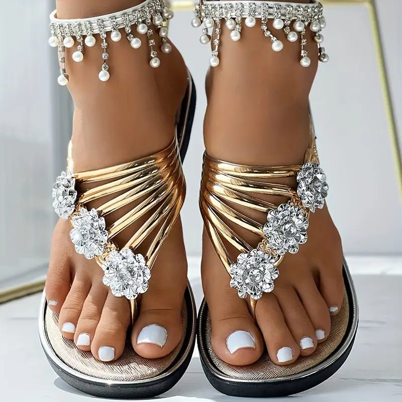 Aurila Luxe Sandals (Gold US 5.5 / EU 36) - | Zavonix