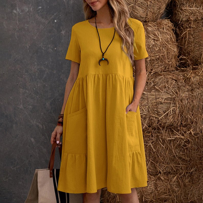 Arlina Retro Gown Vintage Dress (Yellow S) - Women Dress | Zavonix