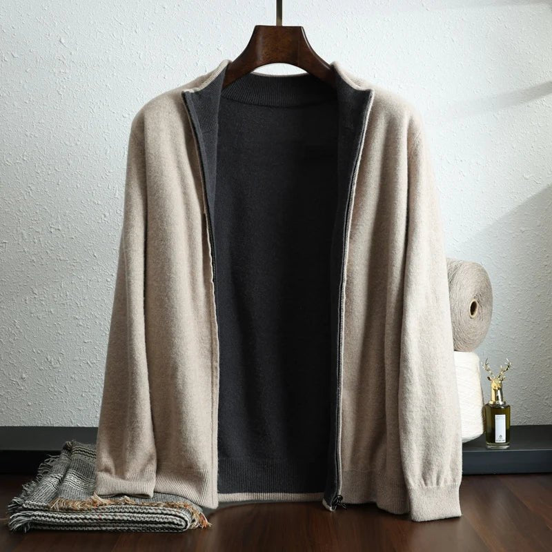Avaniro — Soft Cashmere Merino Wool Jacket for Cozy Comfort (Camel - Black XS) - | Zavonix