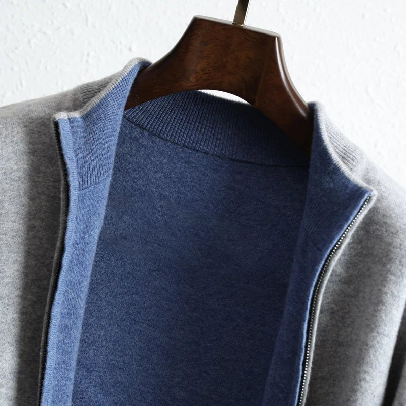 Avaniro — Soft Cashmere Merino Wool Jacket for Cozy Comfort (Blue - Gray XS) - | Zavonix