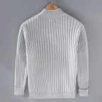 Arveno — Breathable Heavy Cotton Knit Jacket with Open Front Design (Light Grey S) - | Zavonix
