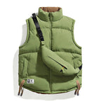 Avelin — Insulated Puffed Vest with Matching Crossbody Bag (White S) - | Zavonix