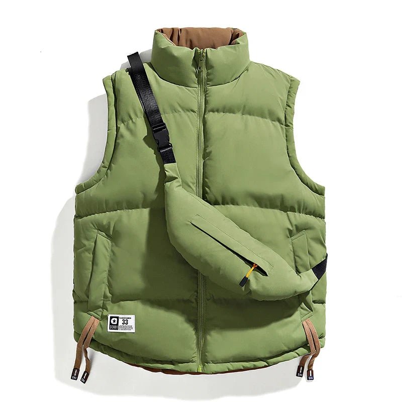 Avelin — Insulated Puffed Vest with Matching Crossbody Bag (White S) - | Zavonix