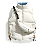 Avelin — Insulated Puffed Vest with Matching Crossbody Bag (White S) - | Zavonix