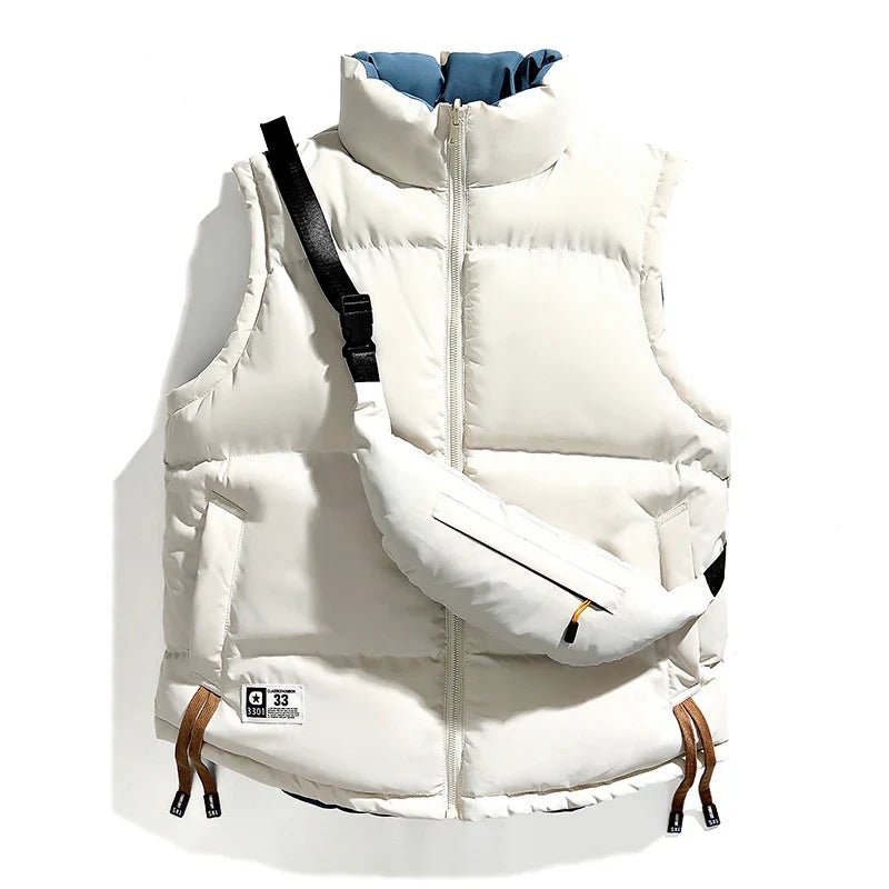 Avelin — Insulated Puffed Vest with Matching Crossbody Bag (White S) - | Zavonix