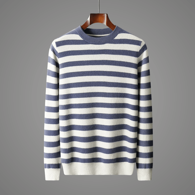 Avencea — Soft Wool Blend Stripe Sweater for Warmth and Comfort (Blue S) - | Zavonix