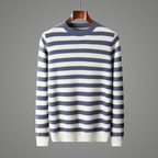 Avencea — Soft Wool Blend Stripe Sweater for Warmth and Comfort (Navy Blue S) - | Zavonix