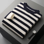 Avencea — Soft Wool Blend Stripe Sweater for Warmth and Comfort (Navy Blue S) - | Zavonix