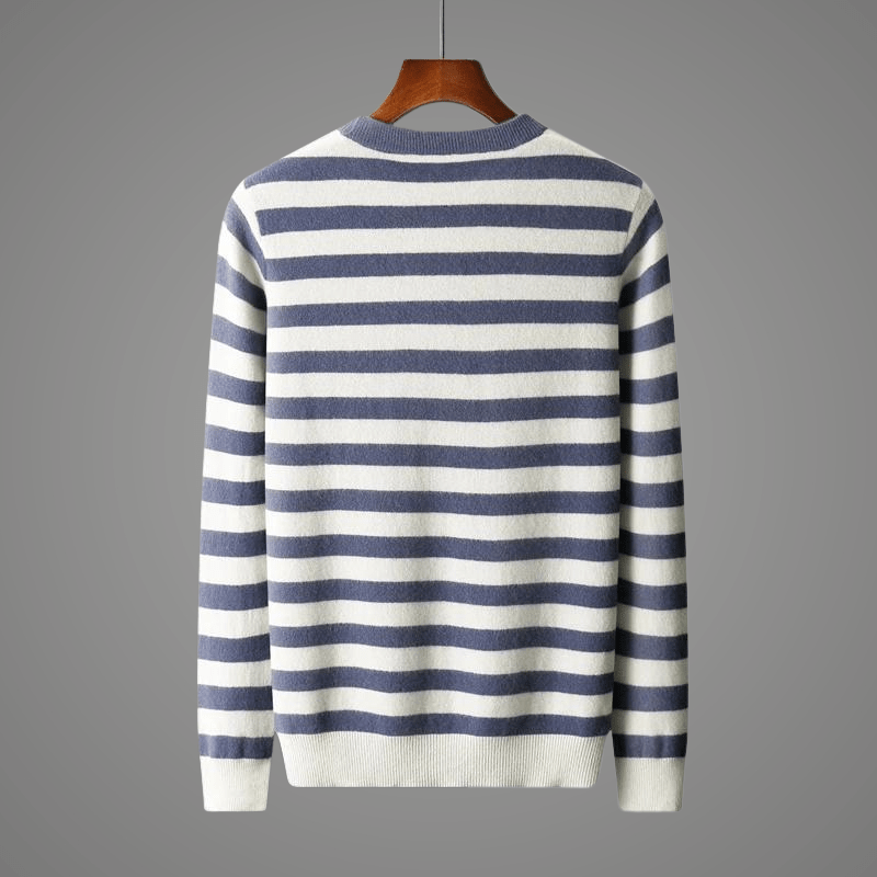 Avencea — Soft Wool Blend Stripe Sweater for Warmth and Comfort (Blue S) - | Zavonix