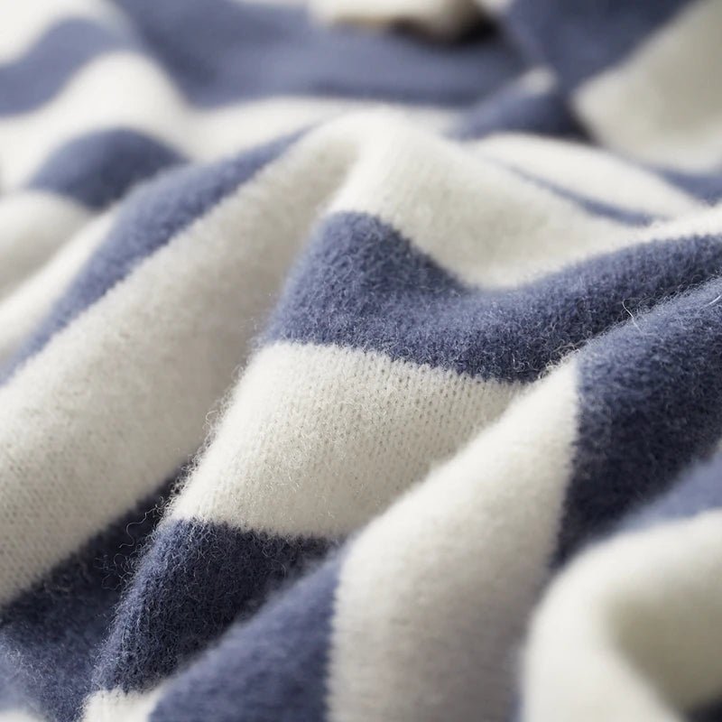 Avencea — Soft Wool Blend Stripe Sweater for Warmth and Comfort (Blue S) - | Zavonix