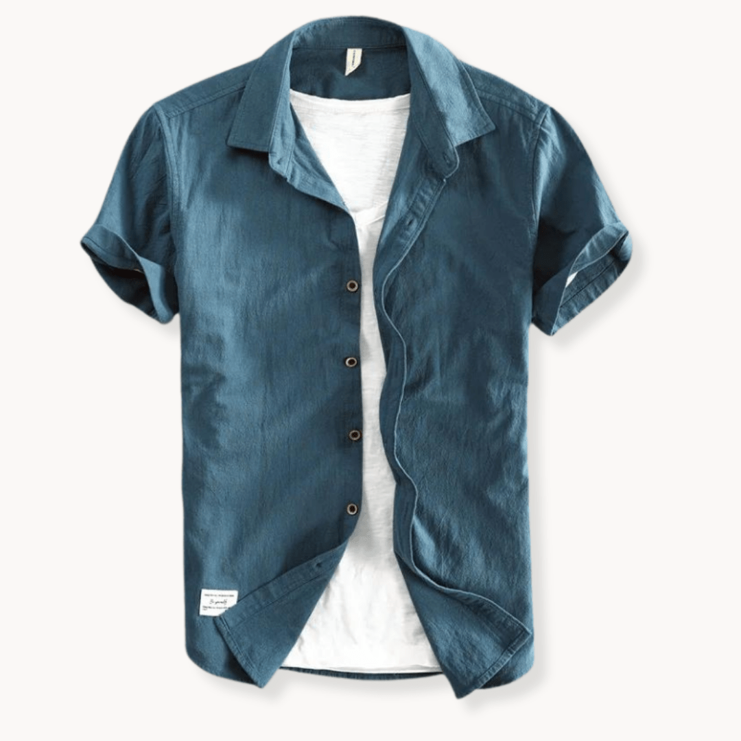 Alfredo Linen Shirt (Blue S) - | Zavonix