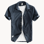 Alfredo Linen Shirt (Blue S) - | Zavonix