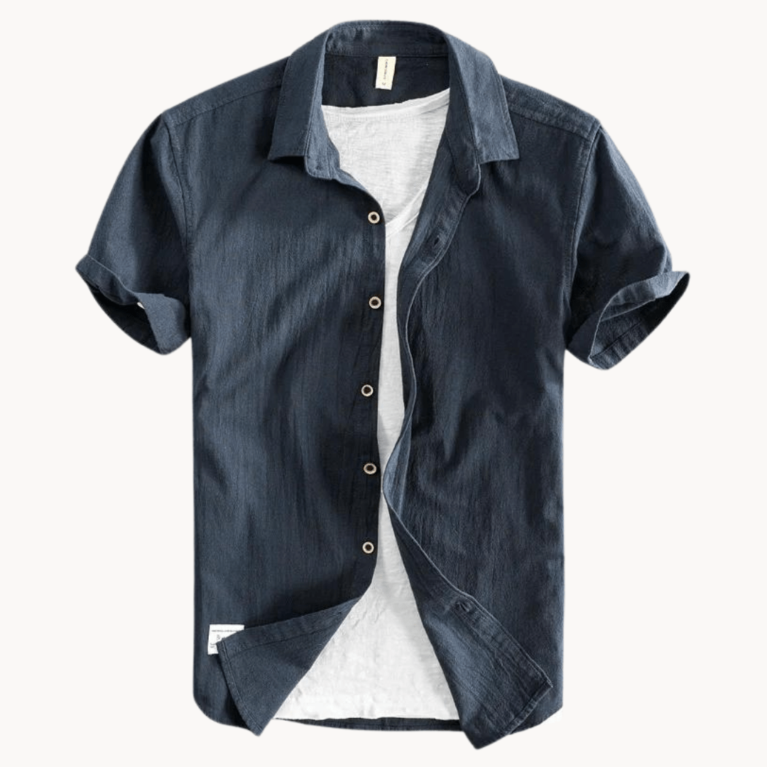 Alfredo Linen Shirt (Blue S) - | Zavonix