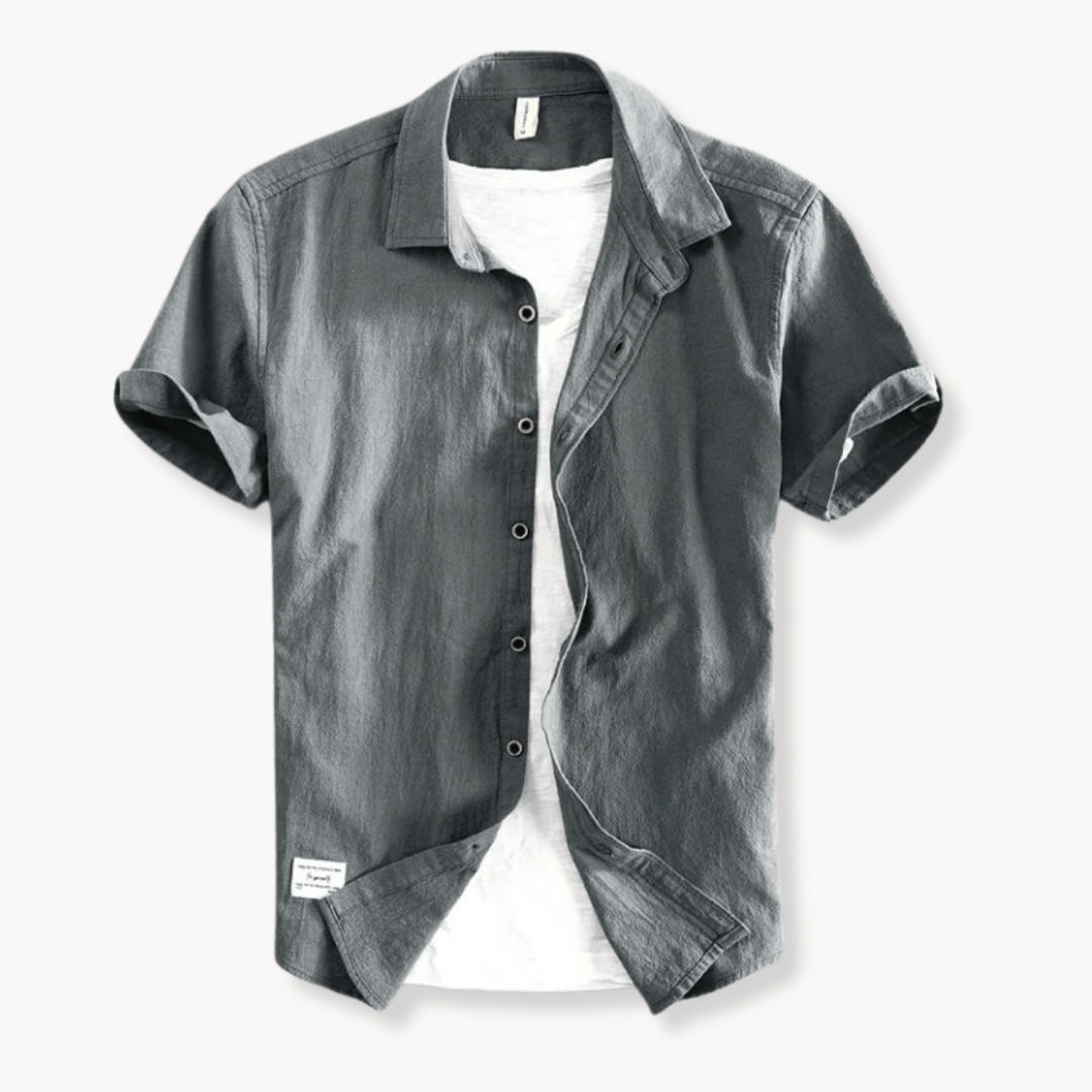 Alfredo Linen Shirt (Grey S) - | Zavonix