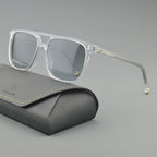 Aviator Sunglasses with Bold Frames (Dark Gray / Transparent ) - Sunglasses | Zavonix