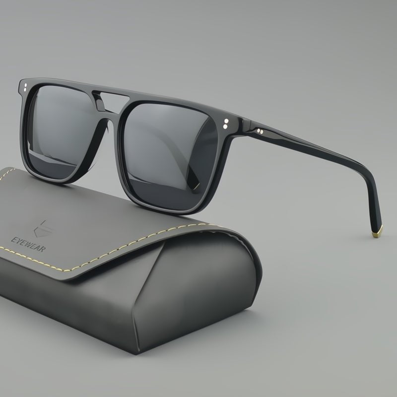 Aviator Sunglasses with Bold Frames (Black / Black ) - Sunglasses | Zavonix