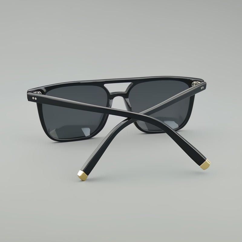 Aviator Sunglasses with Bold Frames (Black / Black ) - Sunglasses | Zavonix