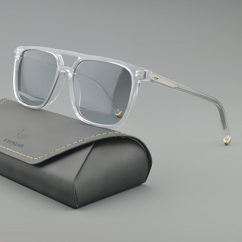 Aviator Sunglasses with Bold Frames (Dark Gray / Transparent ) - Sunglasses | Zavonix