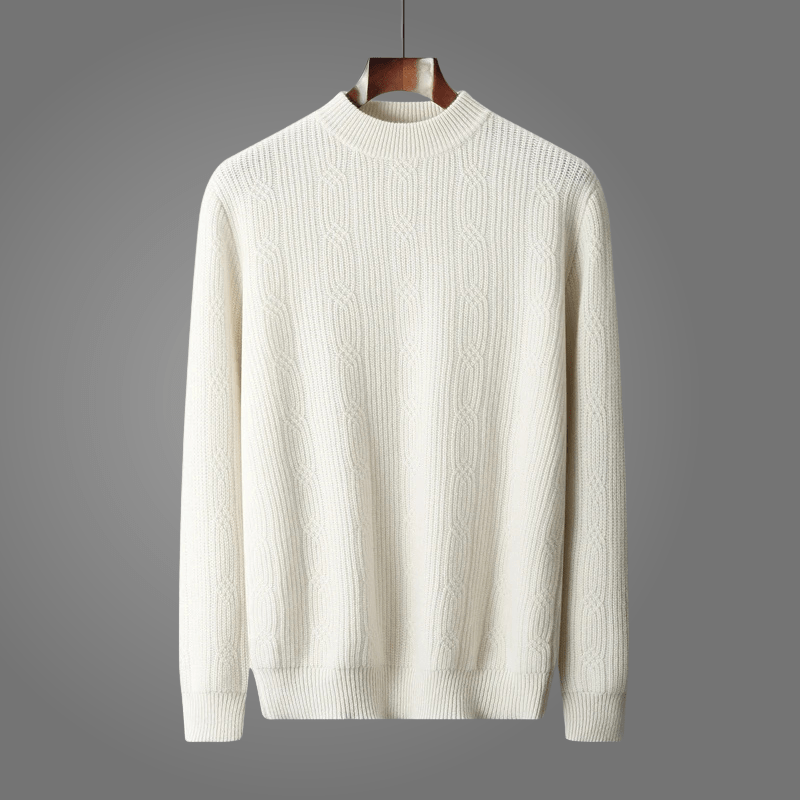 Avielon — Cashmere Merino Wool Sweater with Cozy Mock Neck (Black S) - | Zavonix