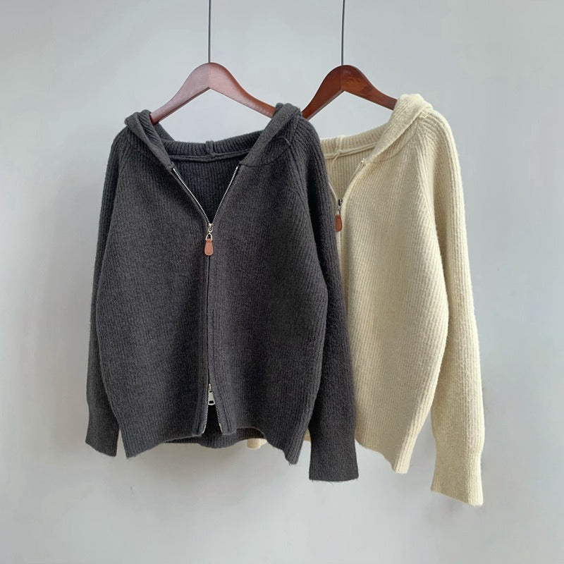 Ely Women's Hooded Sweater | Premium Fiber Zip-Up Design