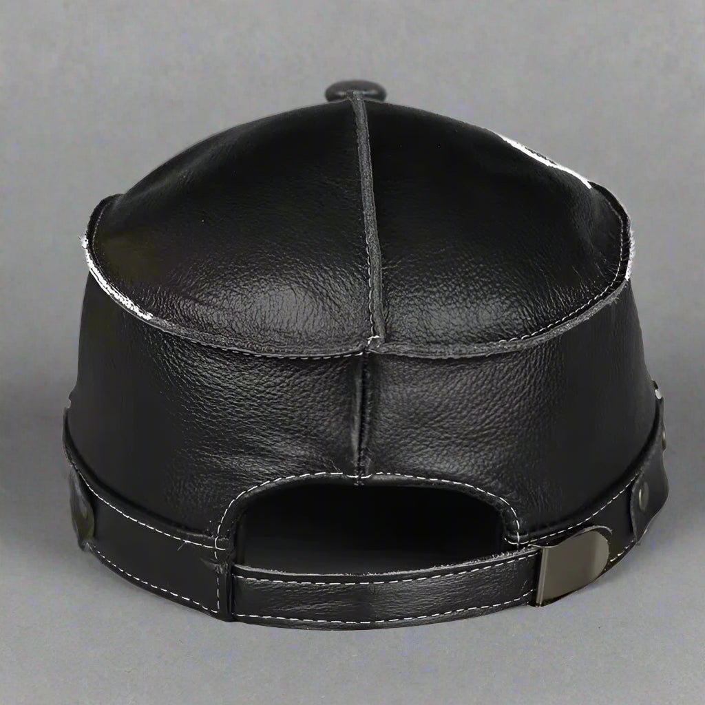 "Barrington" Genuine Leather Hat (Dark Blue S) - | Zavonix