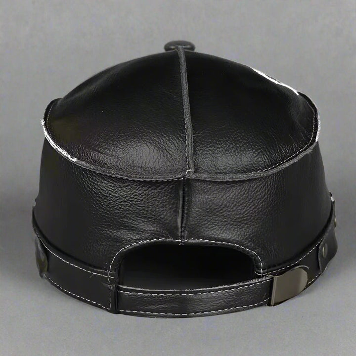 "Barrington" Genuine Leather Hat (Dark Blue S) - | Zavonix