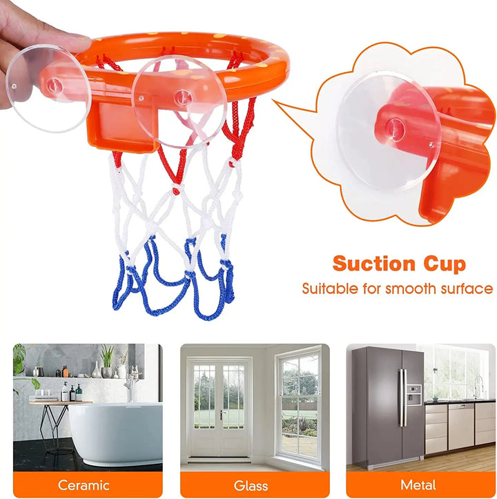 Bath hoop suction-cup detail with ceramic, glass, and metal mounting surface examples