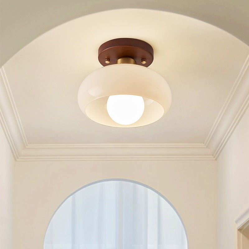 Bauhaus Cream Glass Flush Mount Ceiling Light Product Image 02