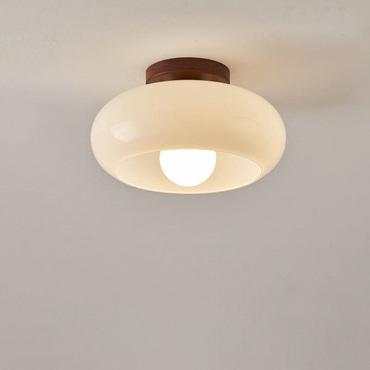 Bauhaus Cream Glass Flush Mount Ceiling Light Product Image 04