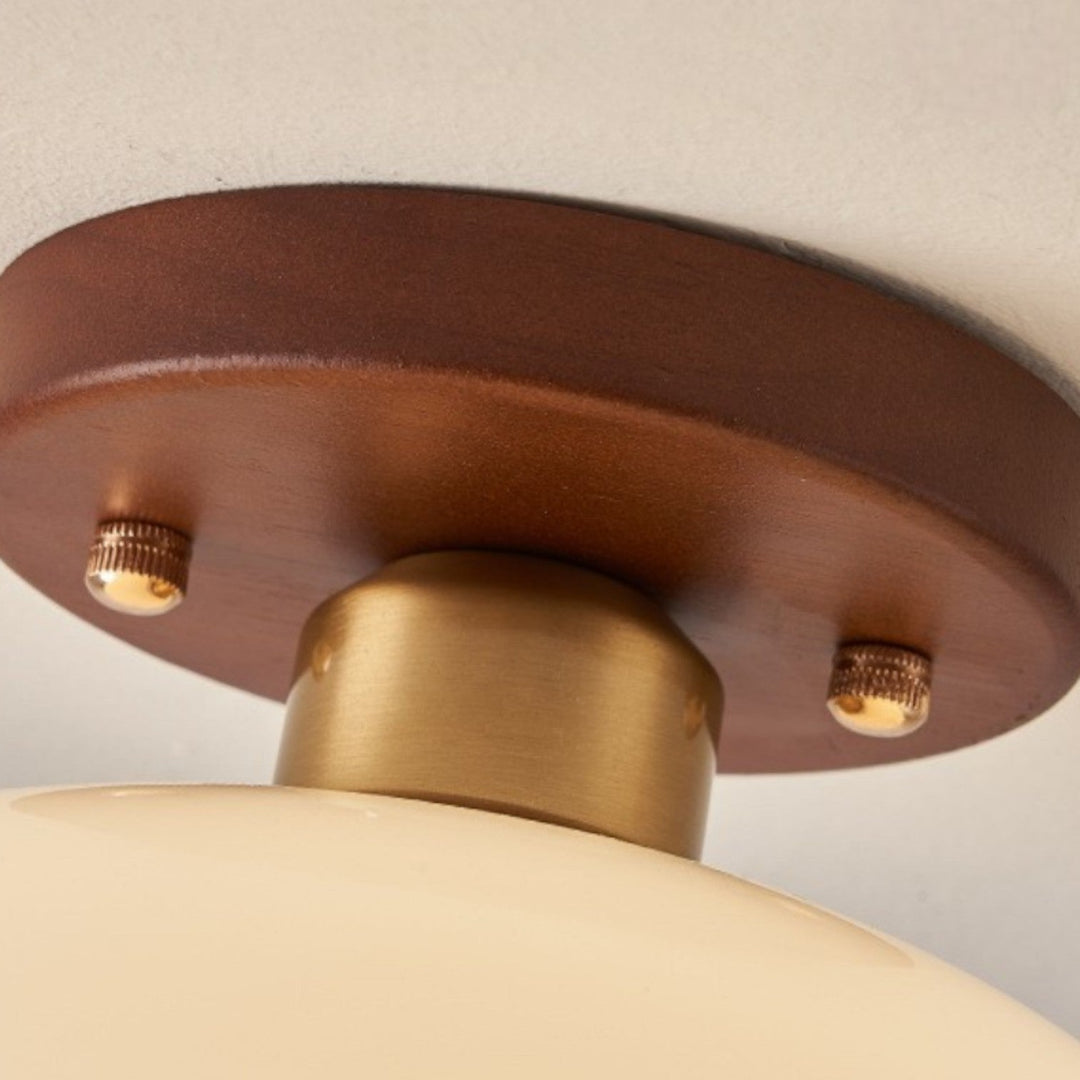Bauhaus Cream Glass Flush Mount Ceiling Light Product Image 05
