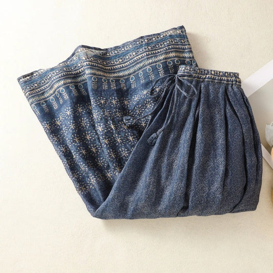 Liora — Soft Linen Skirt with Gathered Pleats and Drawstring Waist