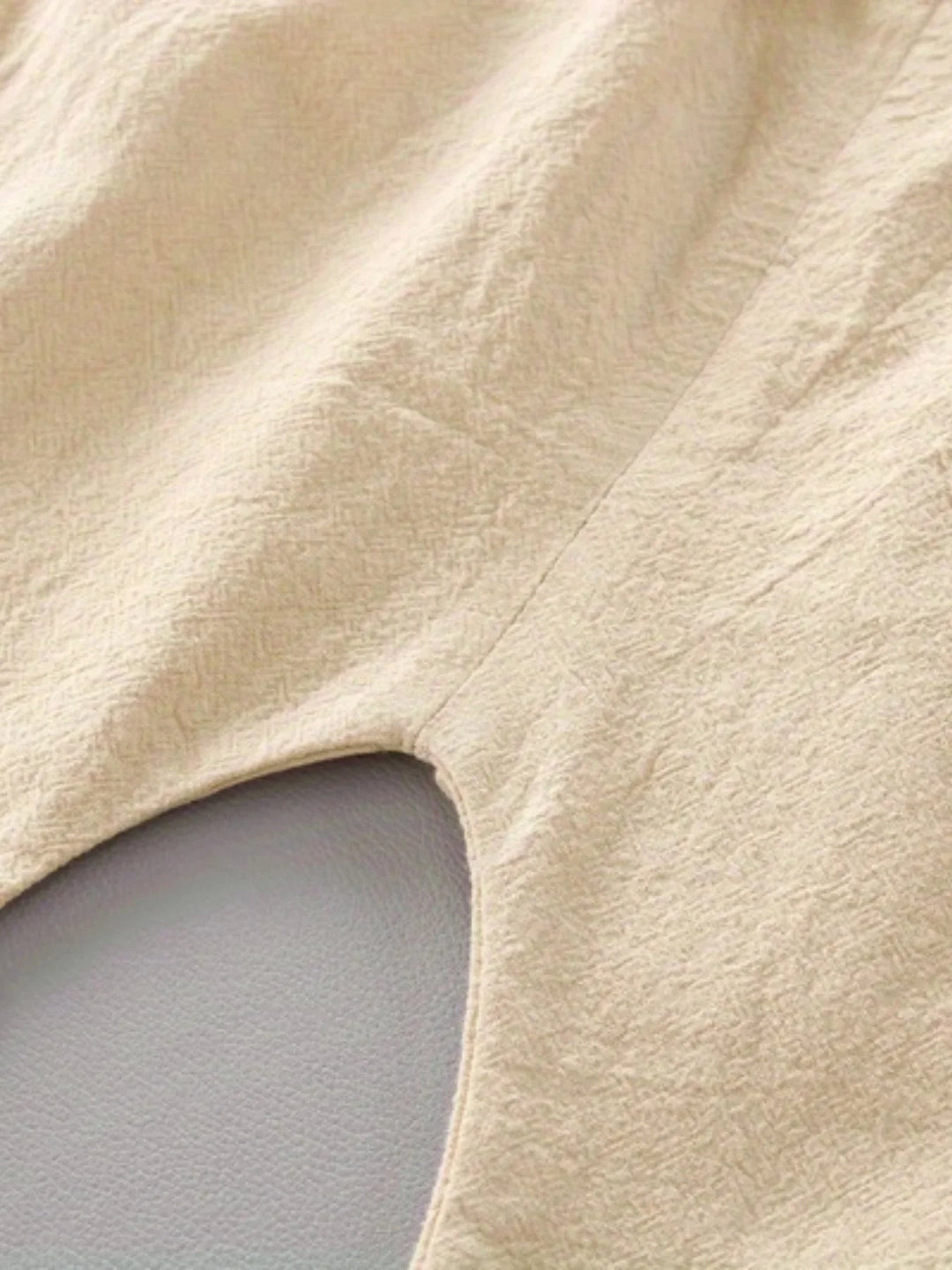 Close-up of the beige shorts&