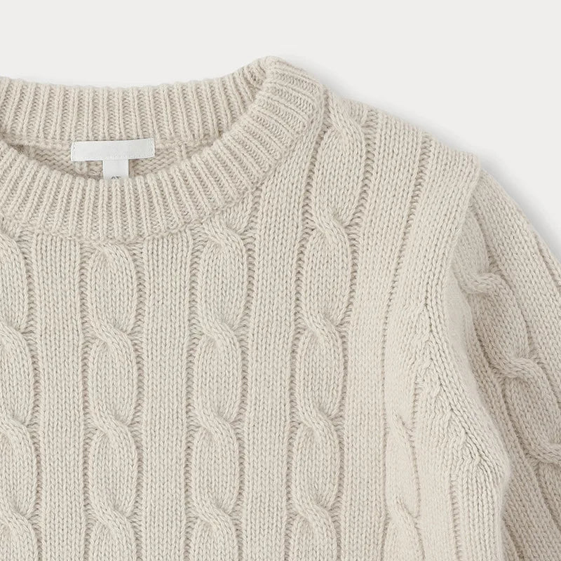 Close-up of a beige sweater&