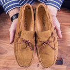 "Belfort" Suede Slip - On Loafers (Cream 6) - | Zavonix