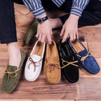 "Belfort" Suede Slip - On Loafers (Green 6) - | Zavonix