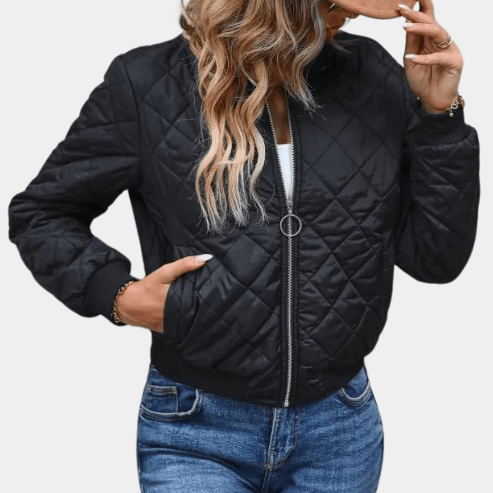 Bella Women's Bomber Jacket | Full-Length Zipper, Urban Style 0