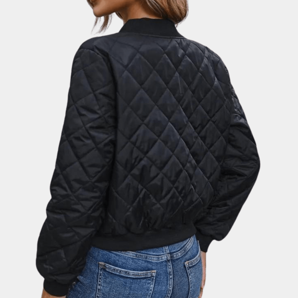 Bella Women's Bomber Jacket | Full-Length Zipper, Urban Style 1