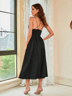 Bella Women's Midi Dress | Adjustable Straps, Elegant Tulle