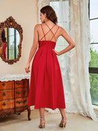 Bella Women's Midi Dress | Adjustable Straps, Elegant Tulle