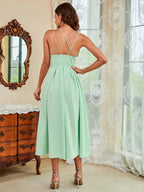 Bella Women's Midi Dress | Adjustable Straps, Elegant Tulle