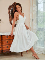 Bella Women's Midi Dress | Adjustable Straps, Elegant Tulle