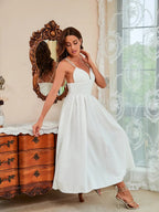 Bella Women's Midi Dress | Adjustable Straps, Elegant Tulle