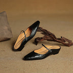 Belleza Genuine Leather Pointed - Toe Slip - Ons (Black US 4 / EU 35) - | Zavonix