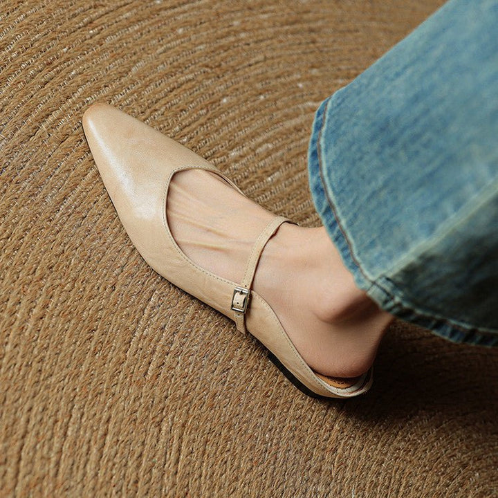 Belleza Genuine Leather Pointed - Toe Slip - Ons (Black US 4 / EU 35) - | Zavonix