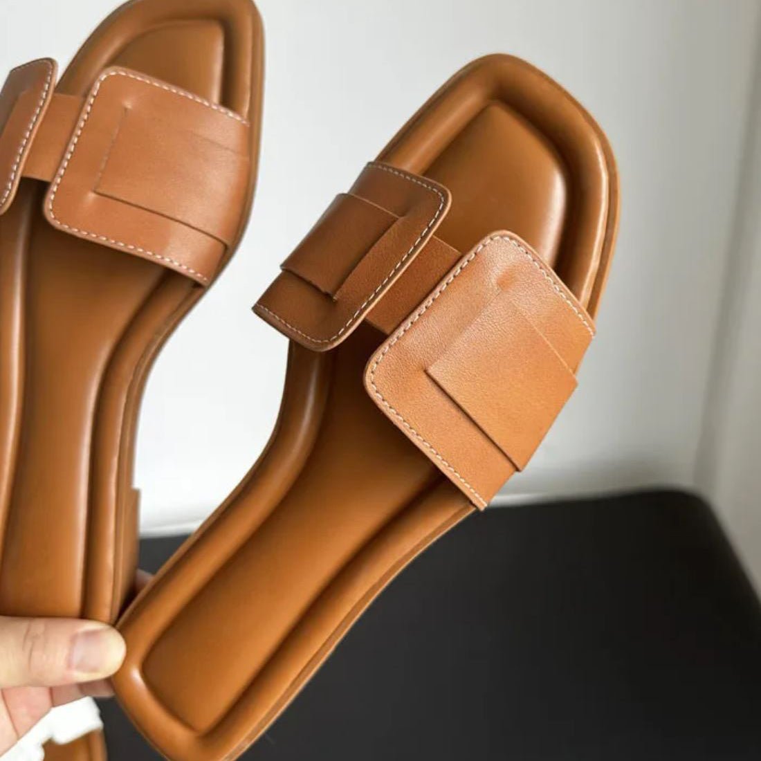 "Bellato Adriatico" Leather Sandals (Black 7) - Women sandals | Zavonix
